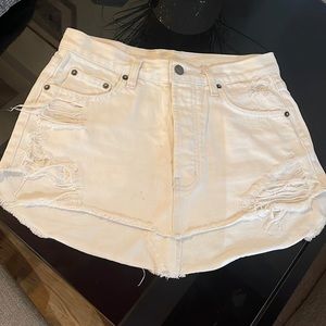 LF White Denim Mini Skirt